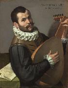 Portrait of a Man Playing a Lute 1576 Bartolomeo Passarotti, Italian, Bartolomeo Passerotti